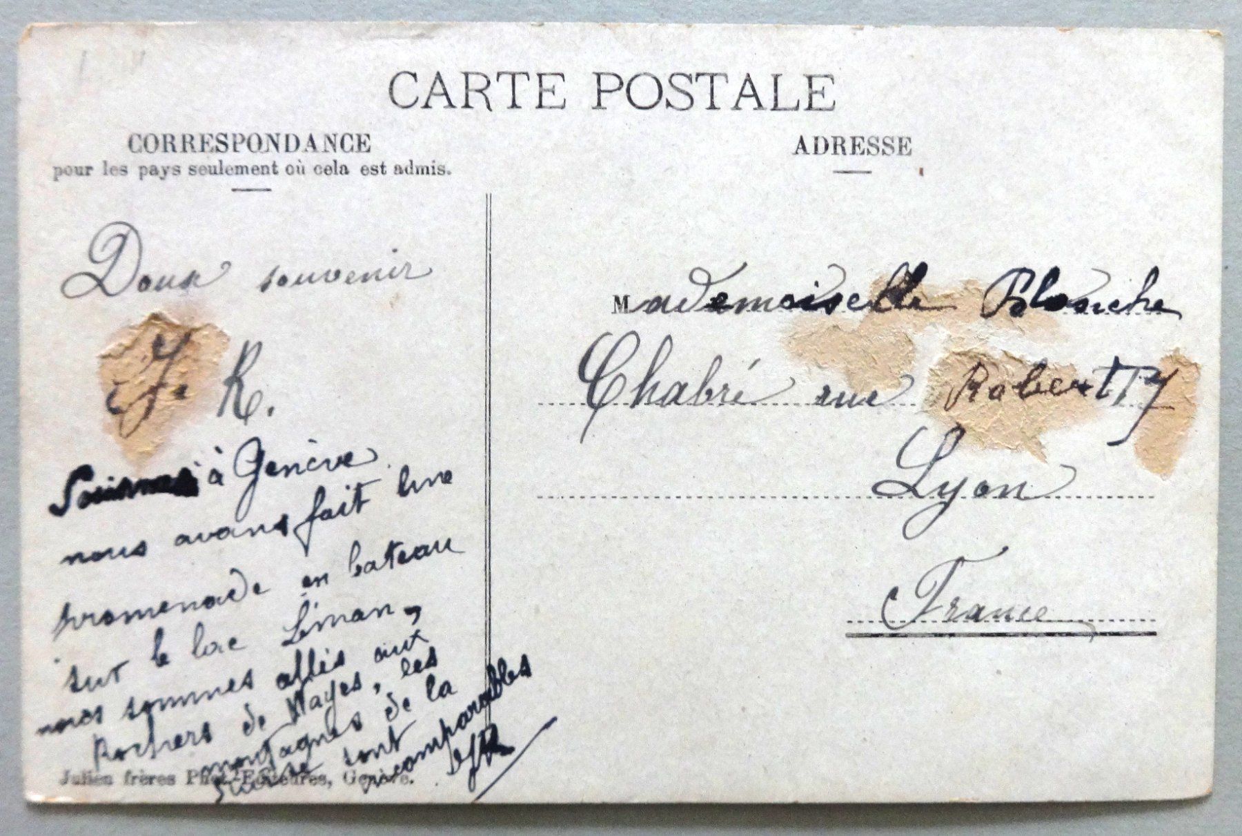 Cartoline postali: Genève et le Mont-Blanc – Difettoso da Fétigny venduto da Billy2miny 1
