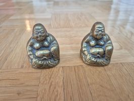2x Buddha Figur Messing antik Dekoration asiatisch Deko E...