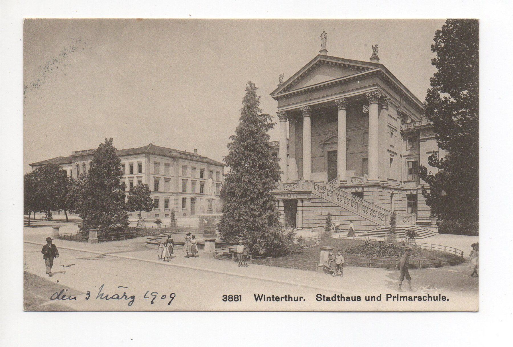 Ansichtskarten: WINTERTHUR Stadthaus und Primarschule – Gebraucht aus Jona von philajona