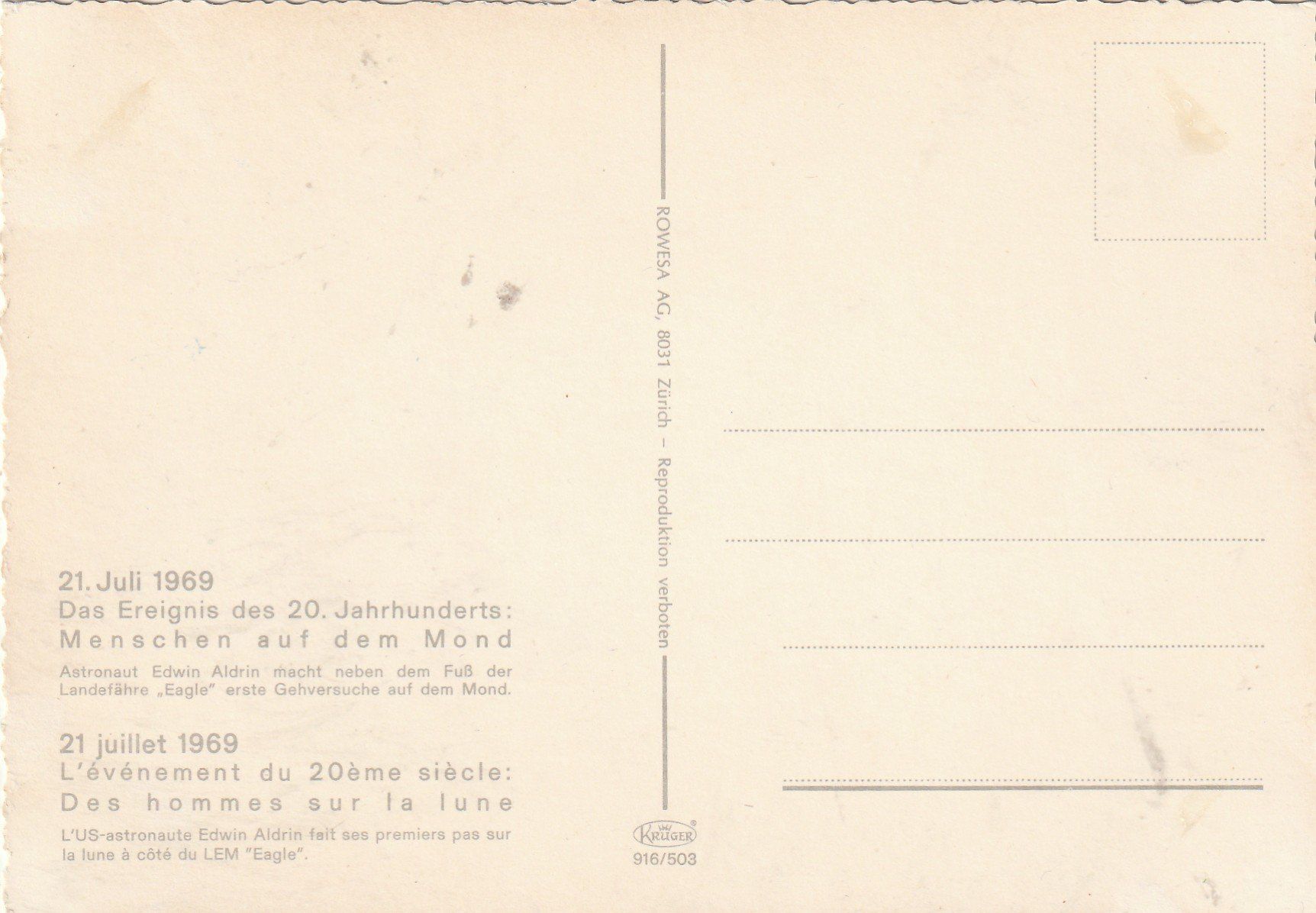Cartes postales: Mondlandung 1969 – D'occasion à Lumbrein par made02 1