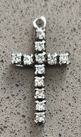 Kreuz - Anhänger mit Strass - Steinen, fairer Versand
