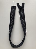 Reissverschluss mit Steinchen schwarz 60 cm teilbar
