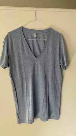 American Apparel T-Shirt hellblau meliert Gr. L, gebraucht