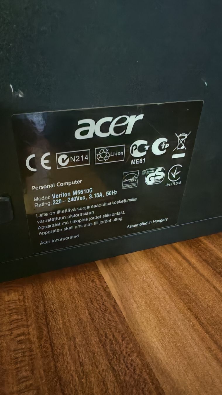 Acer PC: ACER Veriton M6610G – Usato da St. Margrethen SG venduto da vas_8tsg