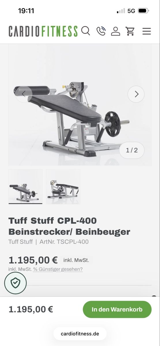 Vélos d'appartement: TuffStuff CPL-400 Beinstrecker/Beinbeuger  – Neuf (Voir description) à Luthern par Kuestenwolff 4