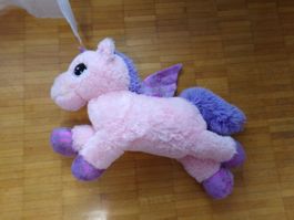 Plüschtier Einhorn rosa mit violetter Mähne