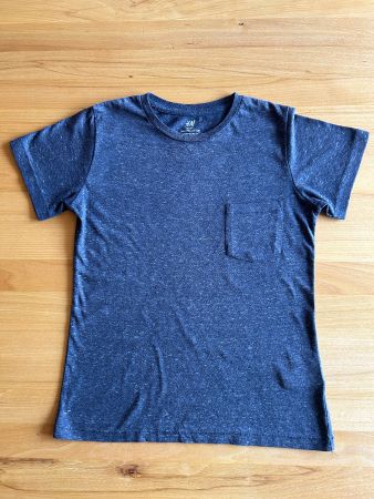 Dunkel blau/grau meliertes Kinder T-Shirt