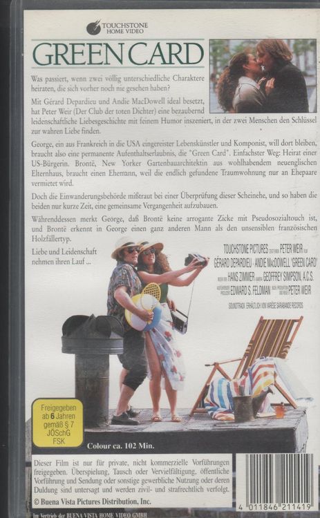 Green Card - Scheinehe mit Hindernissen (USA 1990) VHS | Kaufen auf Ricardo