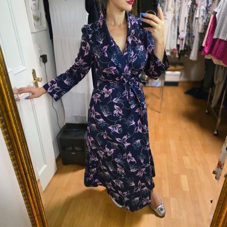 Vintage Kleid / Hausmantel – handgefertigt, Unikat Gr. 38/40