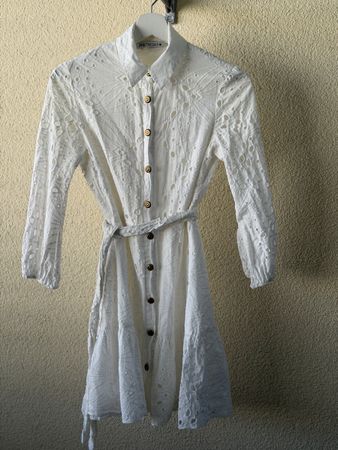 Zara White Embroidered Dress