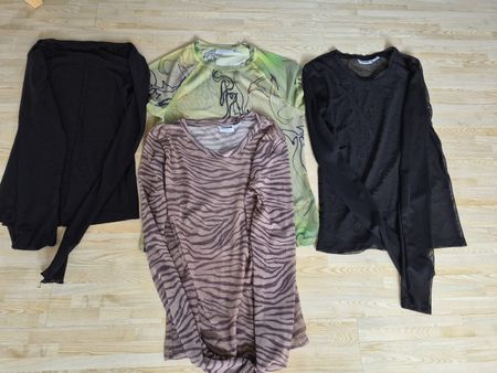 Lot 4 hauts transparents marques mixtes taille M