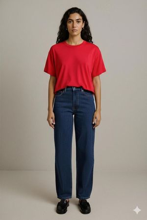 Fruit of the Loom Rotes T-Shirt - Größe L