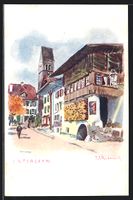 Unterseen, Strassenpartie mit Blick zum 