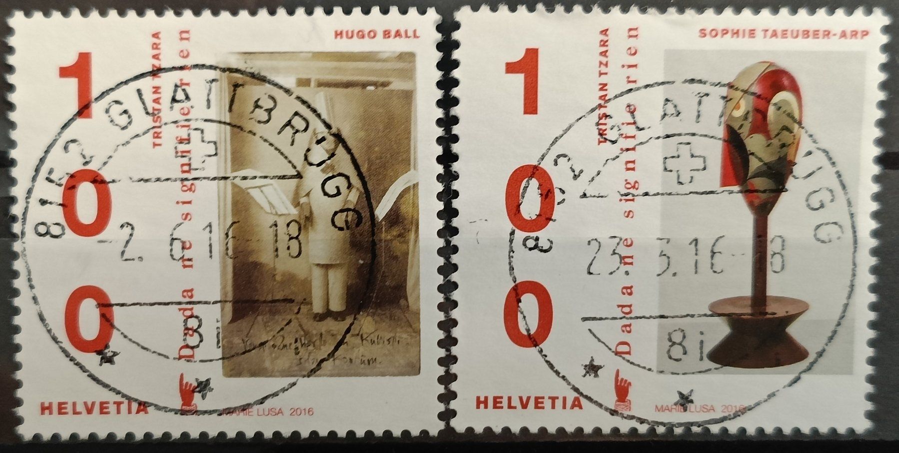 Tutti i francobolli: 2016 100 Jahre Dada Top Stempel – Usato da Dübendorf venduto da goeggi79