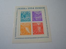 Block NABA 1934 Zürich, * Erstfalz
