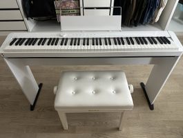 Casio Privia PX-S1000 WE Digitalpiano in Weiss mit Sitzbank