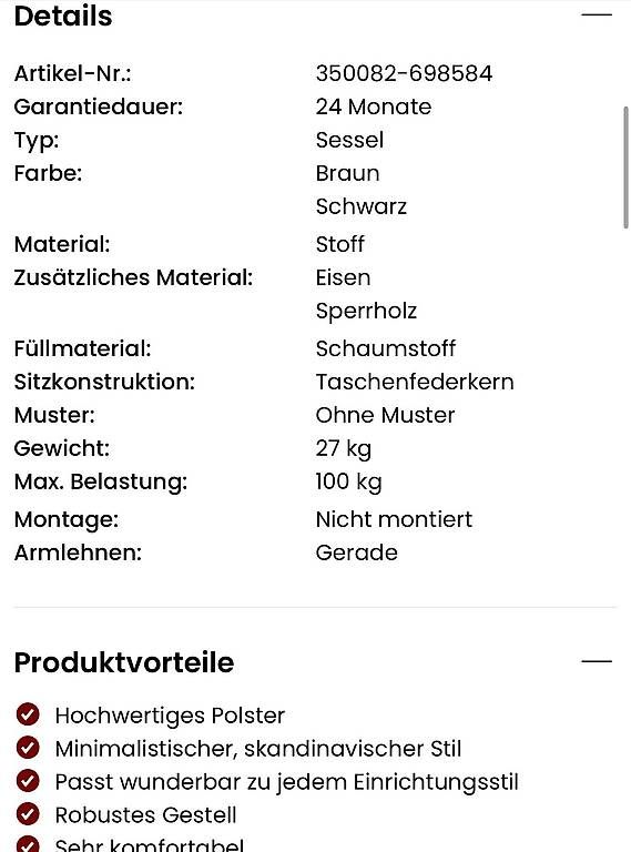 Fauteuils: Sessel – Neuf avec emballage d'origine à Rudolfstetten par Faatime 1