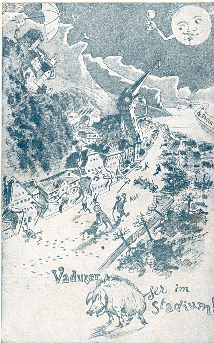 Cartoline postali: Vaduz im Sauser Stadium – Usato da Ruggell venduto da spalkur42