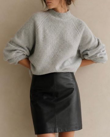Selected Femme Leder-Rock - Gr. 36