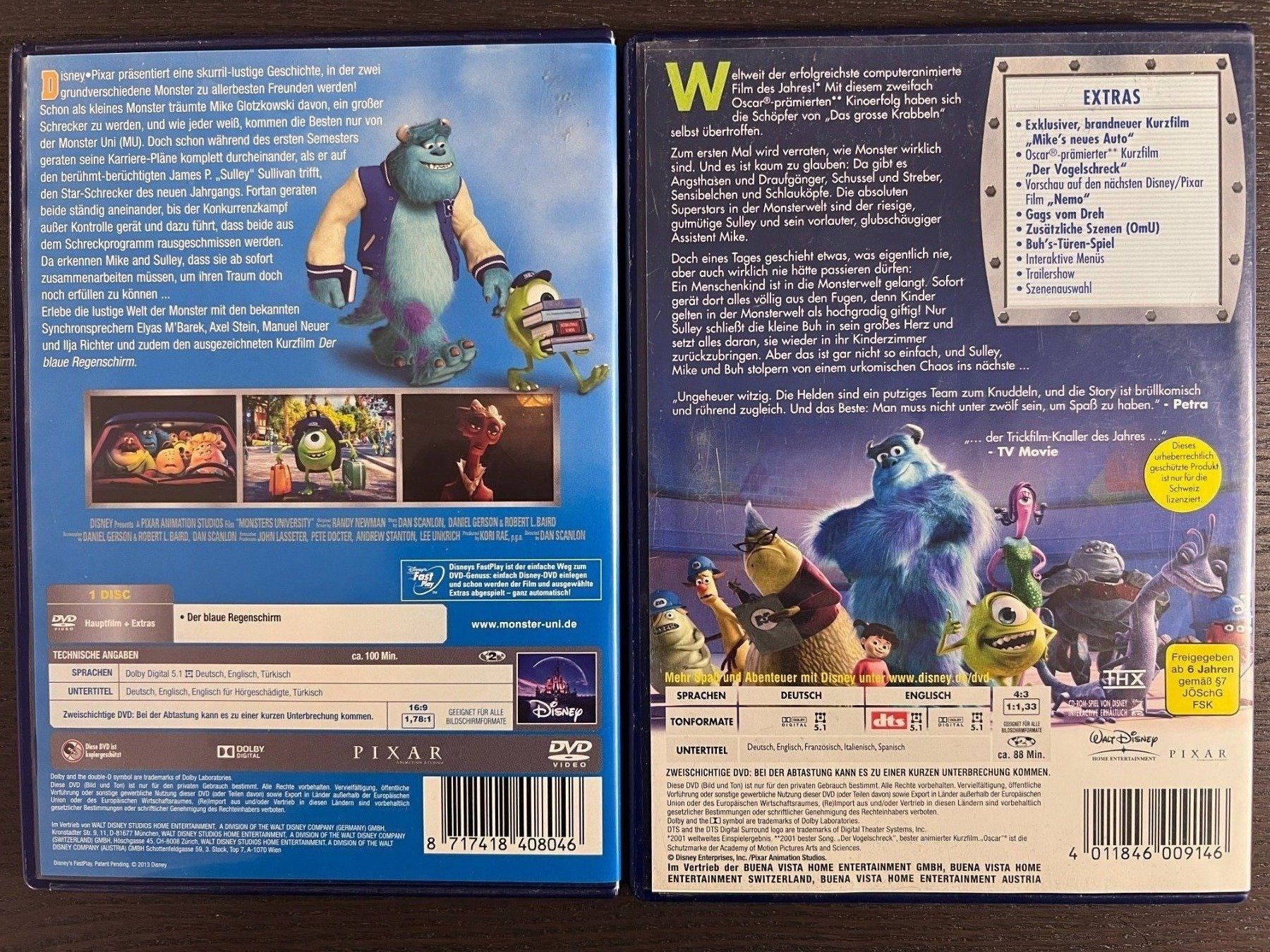 Tutti i DVDs: Die Monster Uni & Die Monster AG – Usato da Zürich venduto da FilmFreunde 1