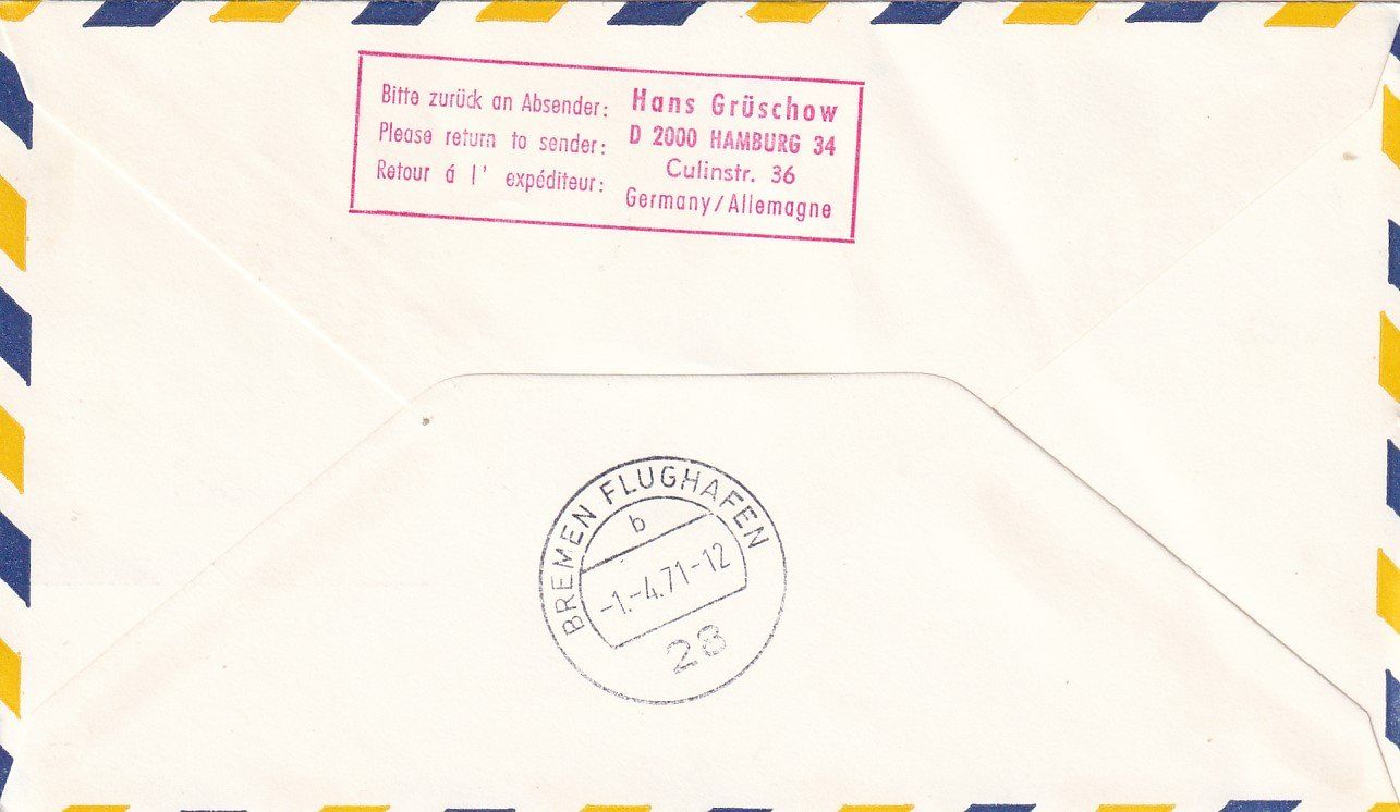 Tous les timbres: Erstflug Lufthansa München - Bremen 1971 – D'occasion à Baar par Asmara111 1