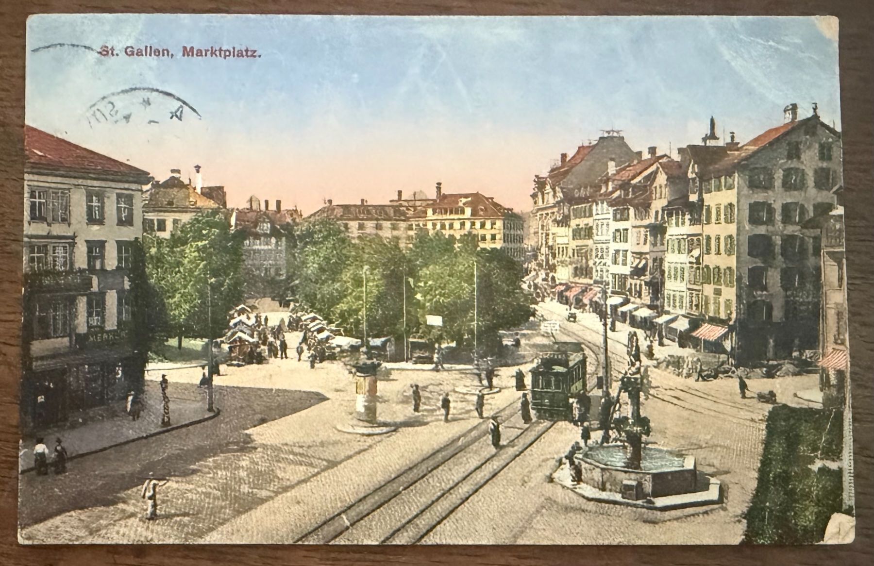 Ansichtskarten: ST. GALLEN -  Marktplatz - Ansichtskarte – Gebraucht aus Tegerfelden von siebenmacky