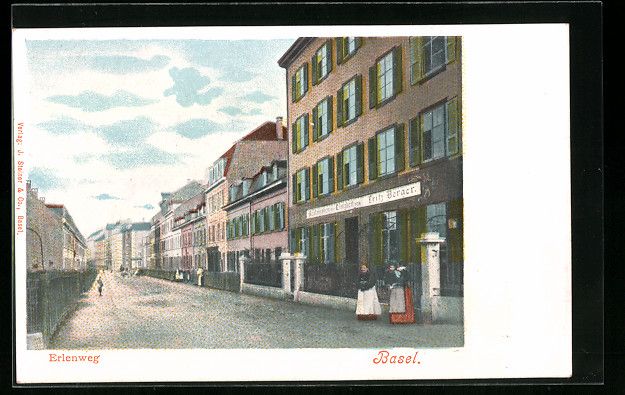 Cartoline postali: Basel, Strassenpartie vom Erlenweg, Rest – Usato da Berlin venduto da bartko-reher