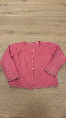 Mädchen Kaschmir Jacke rosa mit Glitzer, Grösse 98