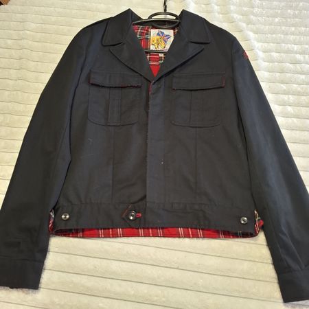 HARRINGTON Blouson  Noir - Doublure Tartan Rouge - Taille M