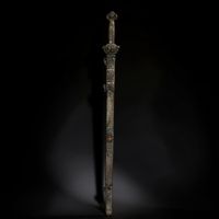 Altes chinesisches Schwert Jian Eisen Deko Waffe 100cm
