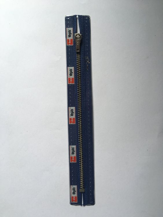 Opti Reißverschluss 18 Cm – Metall, Nicht Teilbar, Farbe Blau (00210), Für Jeans & Taschen