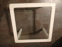 Weisses Glastischli, Beistelltisch, Top Zustand!