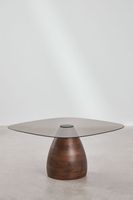 Quadratischer Couchtisch 80x80 cm aus gehärtetem Glas
