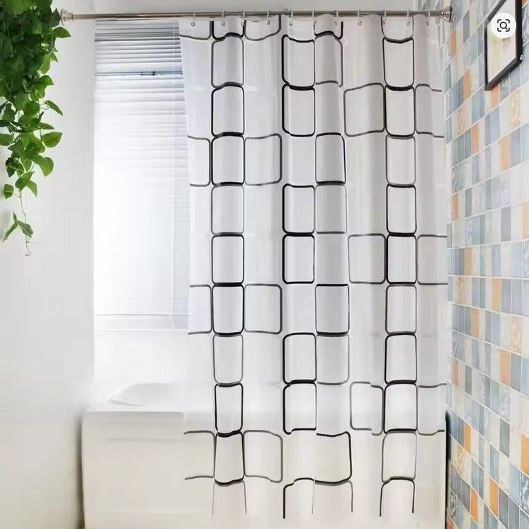 Tende: Moderna Square Duschvor / Rideau de douche 180cm – Nuovo (secondo la descrizione) da Lausanne venduto da animalopolis 1