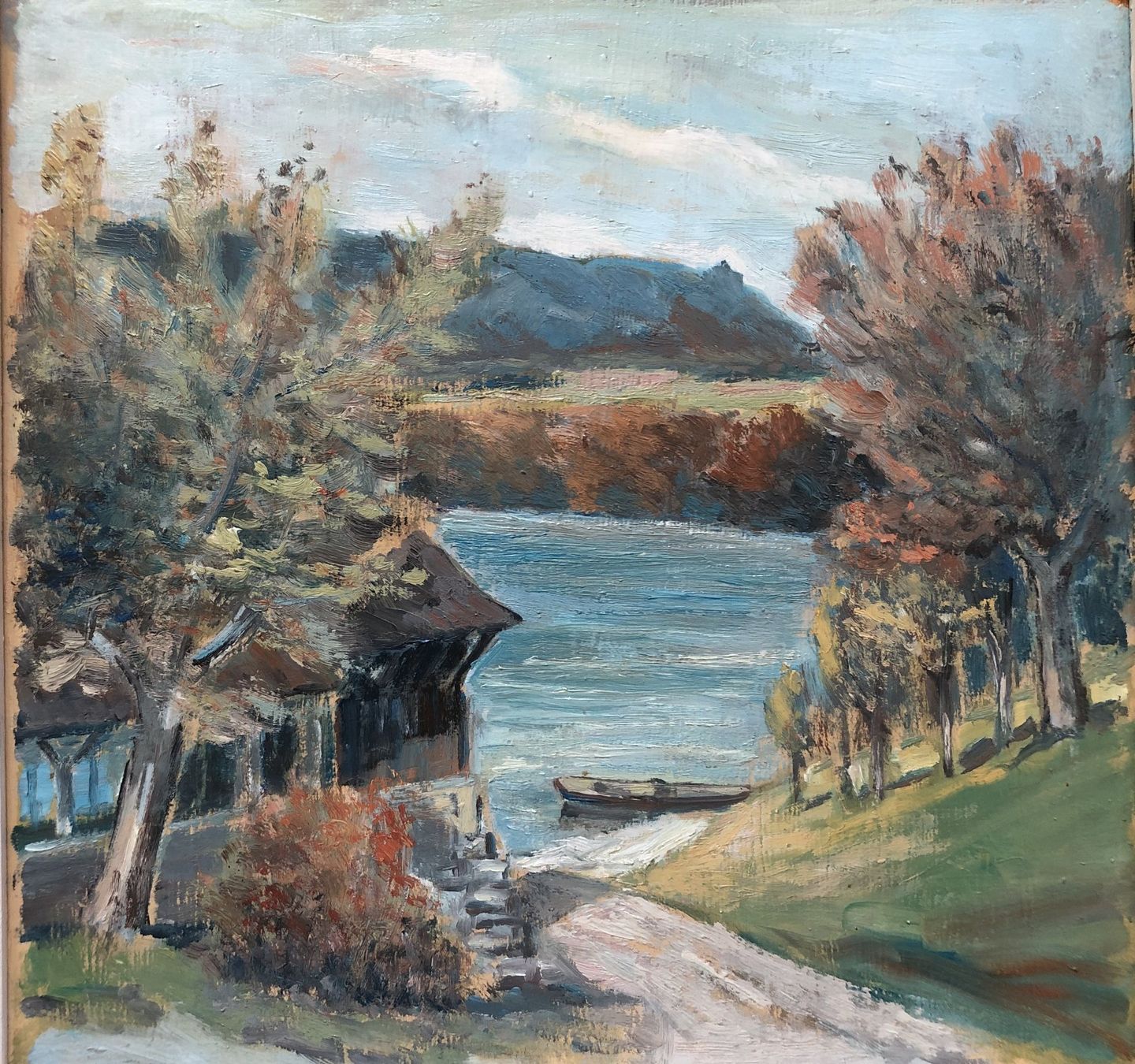 Dipinti: Bernard Chautems - Ölgemälde - Herbstlandschaft - Schupfen – Usato da Schaffhausen venduto da durruti 1