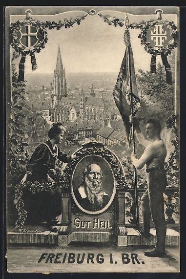 Cartoline postali: Freiburg i. Br., Turnfest, Stadtansicht  – Usato da Berlin venduto da bartko-reher
