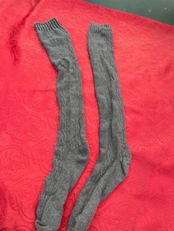 Damen Kniehohe Winterstrumpfhose grau 38-40