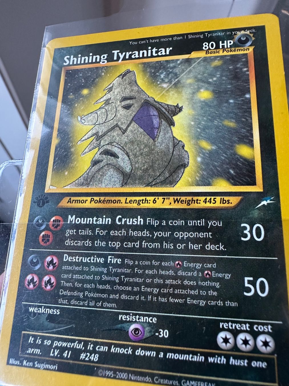 Pokémon Carte collezionabili: 1ed Tyranitar Despotar Shining Holo – Usato da St. Gallen venduto da Alainm2 1