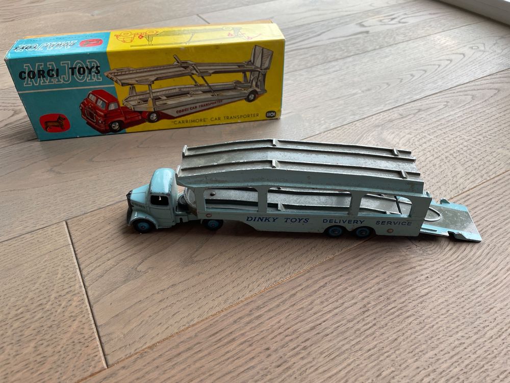 A Boxed Corgi Car Transporter #1159. Window Has Damage