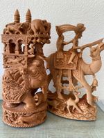 Indische India Indische Holz Figur Elefanten Kamel