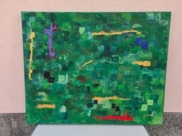 Original Gemälde, abstrakte Kunst, Grüntöne, Unikat.