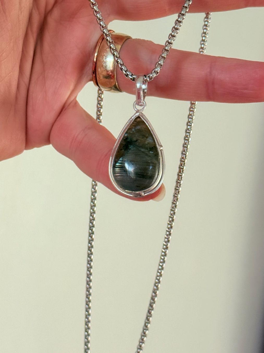 Catenine: Collier élégant avec Labradorite véritable, neuf! – Nuovo e nell'imballaggio originale da Genève venduto da AGBERG 3