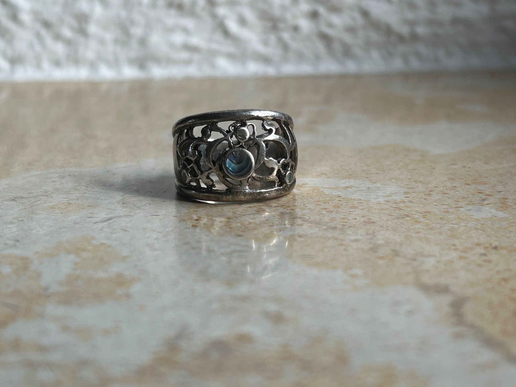 Ringe: Silberring Grösse 52 mit Muschel Einlagen – Gebraucht aus Dittingen von Bellevista 5