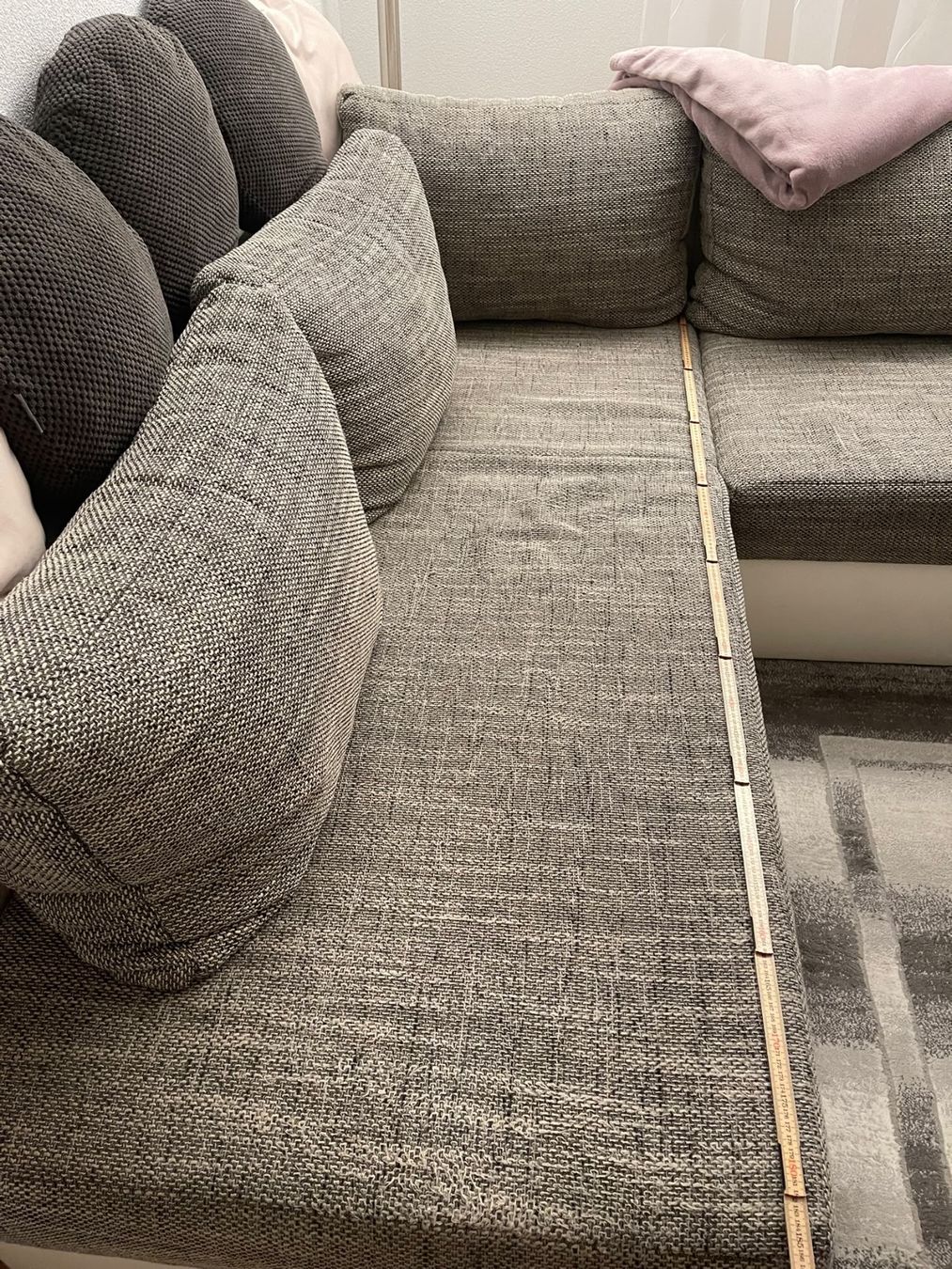 Sofas: Sofa, weiss/grau, ausziehbar – Gebraucht aus Stans von bet4benz 8