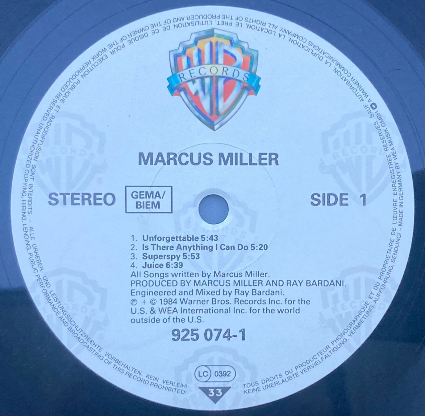 Vinyles: MARCUS MILLER - MARCUS MILLER – D'occasion à Poliez-Pittet par Newtown-Records 3