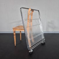 70s Acryl Trolley Servierwagen Plexiglas klappbar verchromt