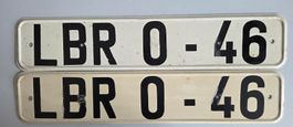 2 DDR Autonummern LBR 0-46, Vintage Rarität!