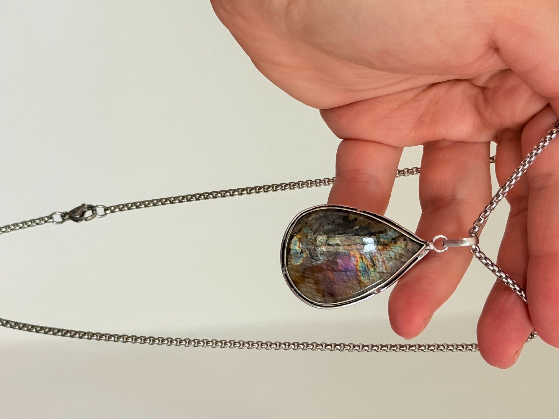Catenine: Collier avec pendentif labradorite goutte – Nuovo e nell'imballaggio originale da Genève venduto da AWWA 5