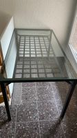 Glas Esstisch Tisch mit Metallgestell mit Tablar darunter