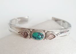 handgefertigten Boho-Manschettenarmreif 925 silber